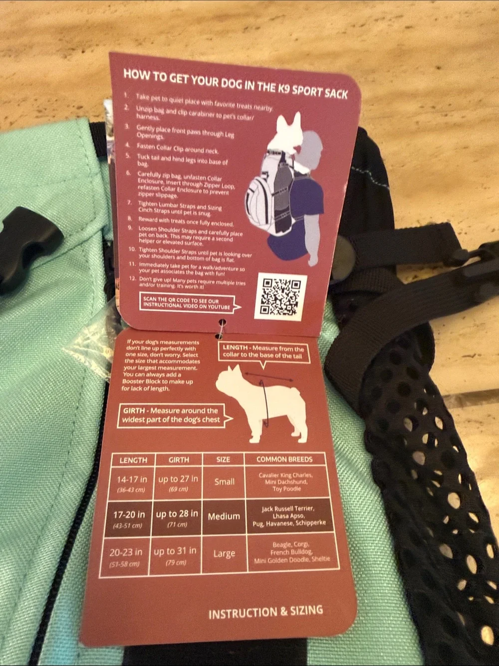 K9 Sport Sack Dog Backpack Carrier - Mint